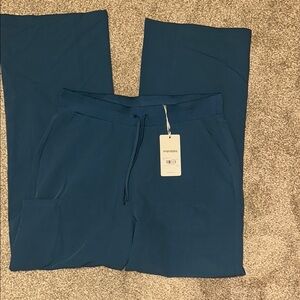 Mandala Harbor Blue Wide Leg Scrub Pants
